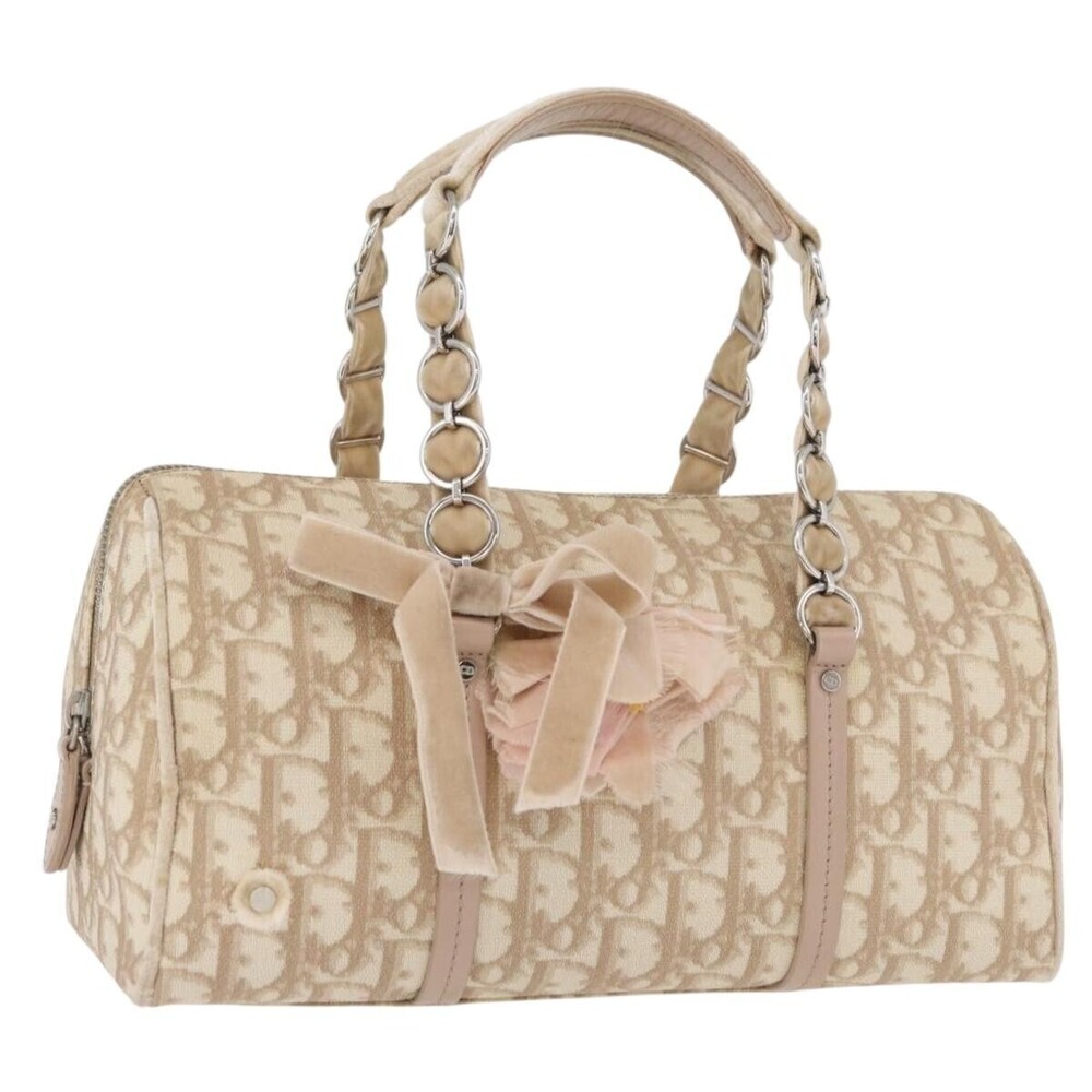 Christian Dior Vintage Trotter Romantique Zip Diorissimo Coated Canvas Medium